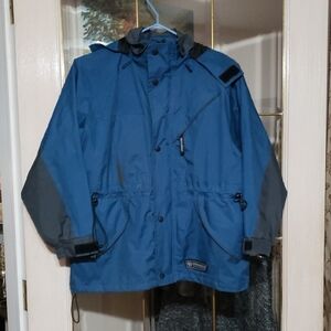 Wetskins Kids Rain Jacket Blue and Gray.  Size XL